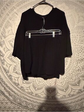 Tankaneo Black Knit Lounge Set 2 Piece Oversized Tee and Shorts XXL NWT